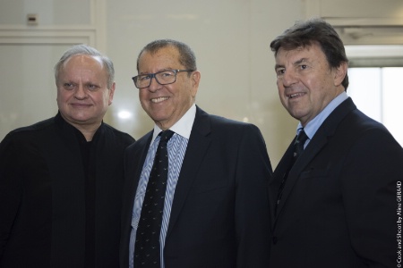 Joël Robuchon, Paul Obadia et Frédéric Jourdan-Gassin, président de NiceExpo.