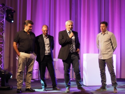 De g à d : Jacques Chomentowski (adhérent), Eric Dubois, Loïc Latour et  Laurent Bolzacchini (adhérent).
