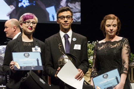 De g  d, le podium des lves : Kristiina Erinko, Mark Russet et Triin Vaidilaite.