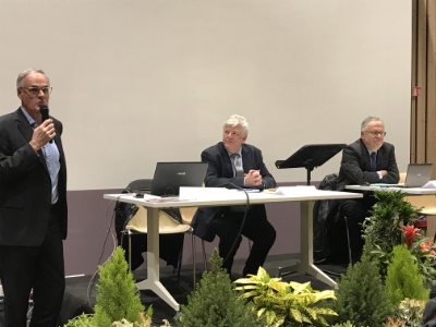 Roger Bellier, au centre, lors de l'assemblée générale 2019 du département. Roger Bellier, au centre, lors de l'assemblée générale 2019 du département.