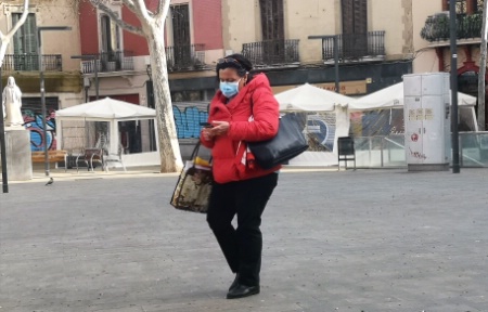 Rideaux fermés partout en Espagne, comme ici à Barcelone Rideaux fermés partout en Espagne, comme ici à Barcelone