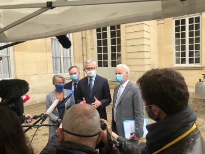 De g à d : Elisabeth Borne, Jean-Baptiste Lemoyne, Bruno Le Maire et Alain Griset. De g à d : Elisabeth Borne, Jean-Baptiste Lemoyne, Bruno Le Maire et Alain Griset.